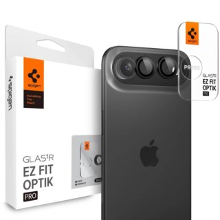 Spigen Optik Pro Glas.tR EZ Fit iPhone Air kamera lencsevédő üvegfólia - 2db - fekete