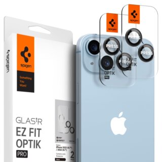 Spigen Glas.tr Ez Fit Optik Pro iPhone 15 / 15 Plus / 14 / 14 Plus kamera lencsevédő üvegfólia - 2db