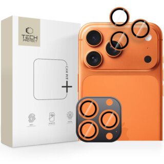 iKi Camring Fit+ iPhone 14 Pro / 14 Pro Max / 15 Pro / 15 Pro Max / 16 Pro / 16 Pro Max / 17 Pro / 17 Pro Max kamera lencsevédő üvegfólia - narancssárga