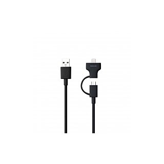 Ozaki O!tool-Combo Lightning + Micro-USB kábel MFi - fekete