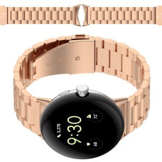 Bizon Strap Watch Aura Google Pixel Watch 3 45mm fém szíj - rózsaszín