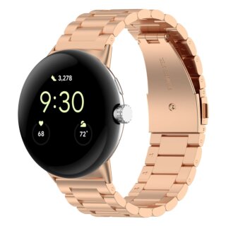 Bizon Strap Watch Aura Google Pixel Watch 3 45mm fém szíj - rózsaszín