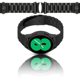 Bizon Strap Watch Aura Samsung Galaxy Watch FE / 7 / 6 / 6 Classic / 5 / 5 Pro / 4 / 4 Classic fém szíj - fekete