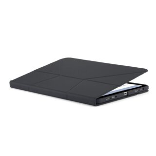 Pipetto Origami No6 iPad 11" A16 (2025) / 10,9" (2022) ütésálló kinyitható bőr tok ceruzatartóval - fekete