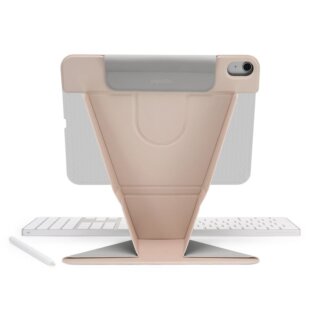 Pipetto Origami No6 iPad 11" A16 (2025) / 10,9" (2022) ütésálló kinyitható bőr tok ceruzatartóval - rózsaszín