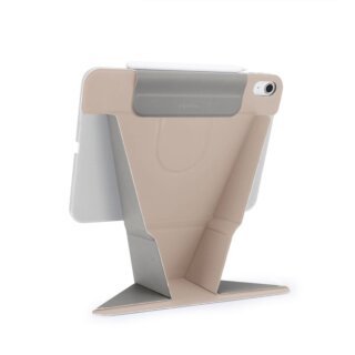 Pipetto Origami No6 iPad 11" A16 (2025) / 10,9" (2022) ütésálló kinyitható bőr tok ceruzatartóval - rózsaszín