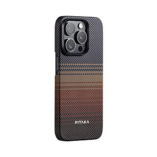 Pitaka MagEz 5 MagSafe iPhone 15 Pro kemény carbon hátlap tok - sunset