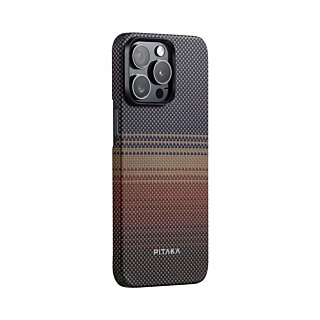 Pitaka MagEz 5 MagSafe iPhone 15 Pro Max kemény carbon hátlap tok - sunset