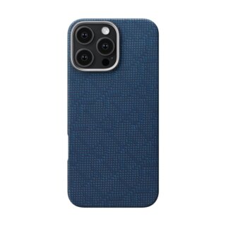 Pitaka Tactile Woven MagSafe iPhone 16 Pro Max aramid hátlap tok - PTK kék