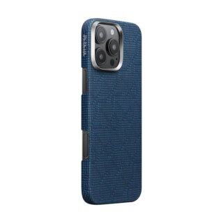 Pitaka Tactile Woven MagSafe iPhone 16 Pro Max aramid hátlap tok - PTK kék