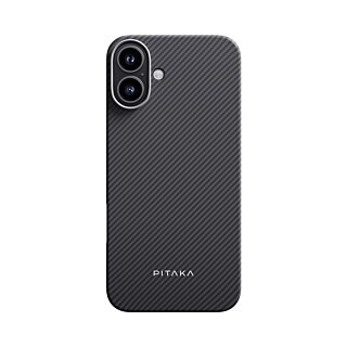 Pitaka Ultra-Slim MagSafe iPhone 16 Plus aramid kemény hátlap tok - 600D Twill fekete