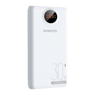 Romoss SW20S Pro 20000mAh powerbank kijelzővel 30W - fehér