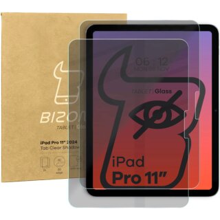 Bizon Glass Tab Clear Shadow iPad Pro 11” (2024) betekintésgátló kijelzővédő üvegfólia - 2db