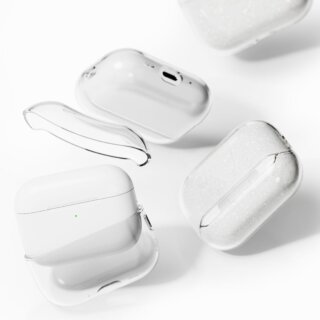 Ringke Air Apple AirPods Pro 3 szilikon tok + karabíner - átlátszó/csillámos