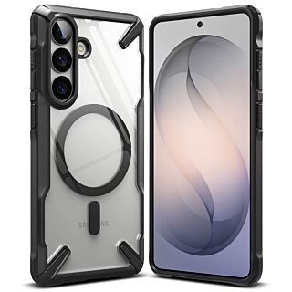 Ringke Fusion X Magnetic MagSafe Samsung Galaxy S26+ Plus ütésálló kemény hátlap tok - átlátszó/fekete