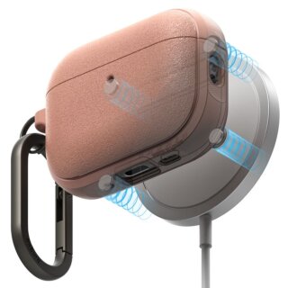 Ringke Onyx Magnetic MagSafe Apple AirPods Pro 3 szilikon tok + karabíner - rózsaszín