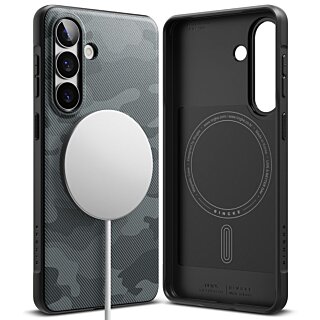 Ringke Onyx Magnetic MagSafe Samsung Galaxy S26 ütésálló szilikon hátlap tok - terepmintás/fekete