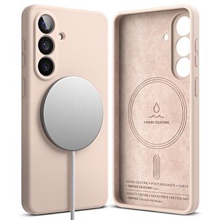 Ringke Silicone Magnetic MagSafe Samsung Galaxy S26 szilikon hátlap tok - rózsaszín