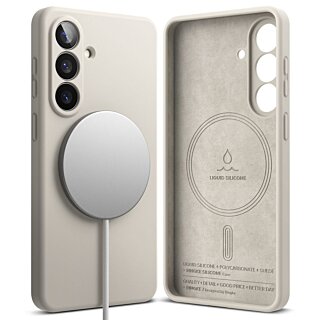 Ringke Silicone Magnetic MagSafe Samsung Galaxy S26 szilikon hátlap tok - szürke