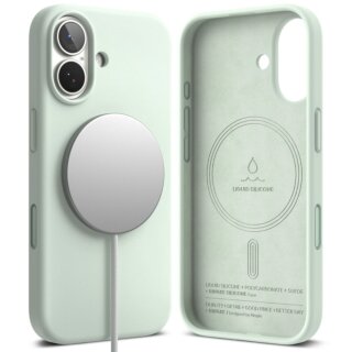 Ringke Magnetic MagSafe iPhone 17 szilikon hátlap tok - zöld