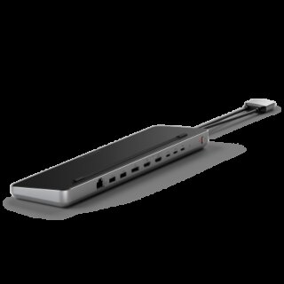 Satechi Dual USB-C Stand Dock MacBook dokkoló (2x USB-C, 2x HDMI, 2x DisplayPort, 2x USB-A, Ethernet, M.2 SATA NVMe) - asztroszürke