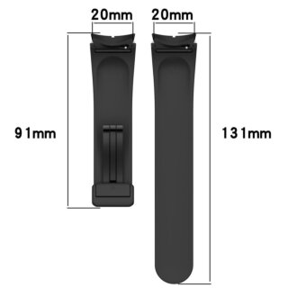 Bizon Watch Silicone Samsung Galaxy Watch FE / 7 / 6 / 6 Classic / 5 / 5 Pro / 4 / 4 Classic szilikon szíj - fekete