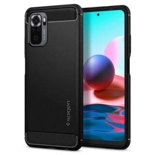 Spigen Rugged Armor  Xiaomi Redmi Note 10 / 10S szilikon hátlap tok - fekete