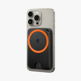 Spigen Valentinus Wallet 3 MagSafe rögzítésű univerzális bőr kártyatartó - fekete