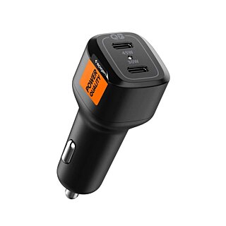Spigen ArcStation PC2200 autós szivargyújtós töltő adapter (2x USB-C 45W/30W) PD3.0 75W - fekete