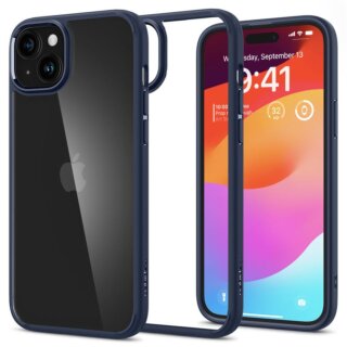 Spigen Crystal Hybrid iPhone 15 Plus kemény hátlap tok - átlátszó/kék
