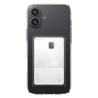 Spigen Crystal Slot iPhone 16 szilikon hátlap tok kártyatartóval - átlátszó