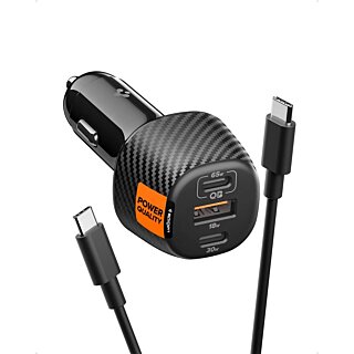 Spigen Essential EV1133 autós szivargyújtós töltő (2x USB-C + 1x USB-A) 113W - fekete