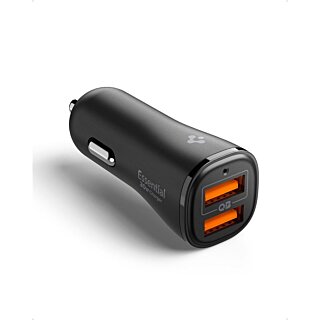Spigen Essential EV302 autós szivargyújtós töltő (2x USB-A) 30W - fekete