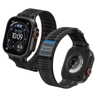 Spigen Fabric Apple Watch 46mm / 45mm / 44mm / Ultra 49mm textil szíj - fekete