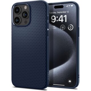 Spigen Liquid Air iPhone 15 Pro szilikon hátlap tok - kék