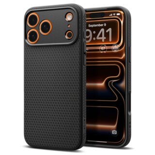 Spigen Liquid Air iPhone 17 Pro Max szilikon hátlap tok - fekete