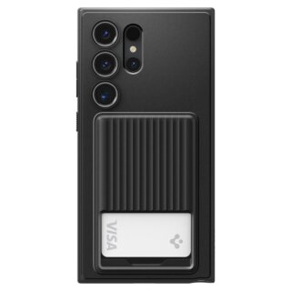 Spigen Liquid Slot Samsung Galaxy S24 Ultra szilikon hátlap tok kártyatartóval - fekete