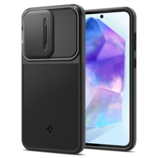 Spigen Optik Armor Samsung Galaxy A55 5G kemény hátlap tok kameravédővel - fekete
