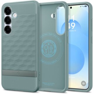 Spigen Parallax Mag MagSafe Samsung Galaxy S25+ Plus ütésálló szilikon hátlap tok - zöld