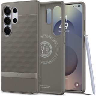 Spigen Parallax Mag MagSafe Samsung Galaxy S25 Ultra ütésálló szilikon hátlap tok - szürke