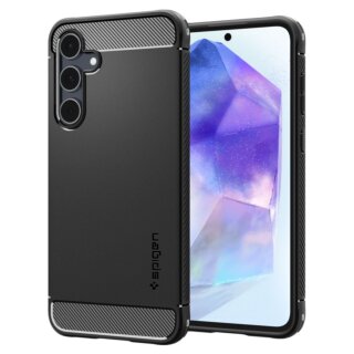 Spigen Rugged Armor Samsung Galaxy A55 5G szilikon hátlap tok - fekete