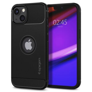 Spigen Rugged Armor iPhone 13 ütésálló szilikon hátlap tok - fekete