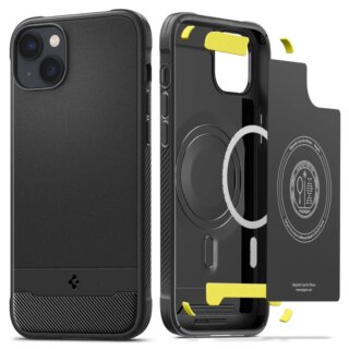 Spigen Rugged Armor MagSafe iPhone 14 szilikon hátlap tok - fekete