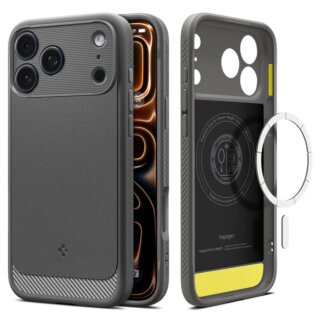 Spigen Rugged Armor MagSafe iPhone 17 Pro Max szilikon hátlap tok - szürke