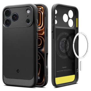 Spigen Rugged Armor MagSafe iPhone 17 Pro Max szilikon hátlap tok - matt fekete