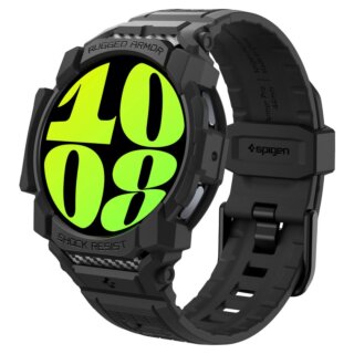Spigen Rugged Armor Pro Samsung Galaxy Watch 7 44mm szilikon tok + szíj - fekete