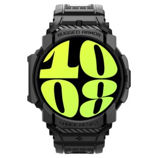Spigen Rugged Armor Pro Samsung Galaxy Watch 7 44mm szilikon tok + szíj - fekete