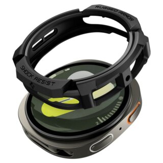 Spigen Rugged Armor Samsung Galaxy Watch 8 44mm ütésálló szilikon tok - matt fekete
