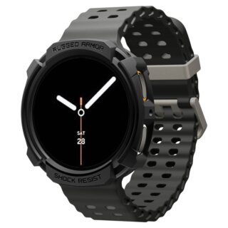 Spigen Rugged Armor Samsung Galaxy Watch 8 44mm ütésálló szilikon tok - matt fekete