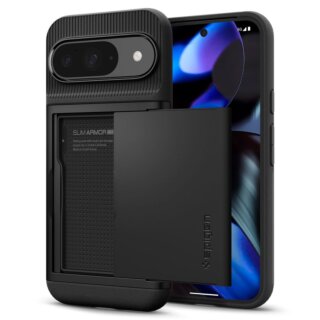 Spigen Slim Armor CS Google Pixel 9 / 9 Pro kemény hátlap tok kártyatartóval - fekete